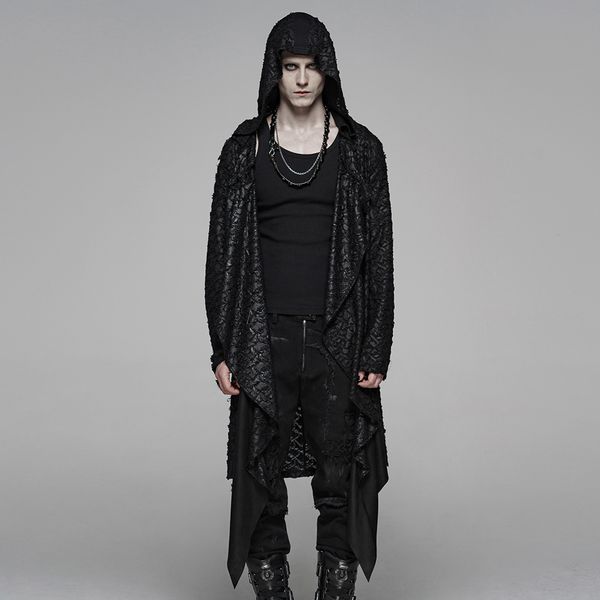 punk rave mens gothic dark vintage long coat knitted loose party streetwear personality mens winter hooded coat, Tan;black
punk rave mens gothic dark vintage long coat knitted loose party streetwear personality mens winter hooded coat, Tan;black