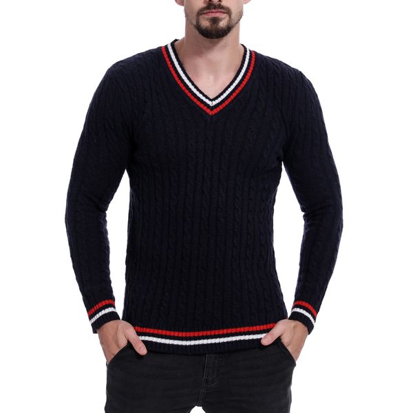 vogue men sweater autumn winter wool striped sweater fashion slim v-neck knitting male casual loose sweaters pullovers, White;black
vogue men sweater autumn winter wool striped sweater fashion slim v-neck knitting male casual loose sweaters pullovers, White;black