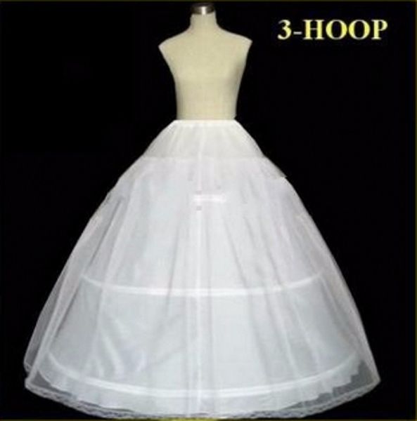 

in stock petticoats wedding ball gown ball 3 hoop bone full crinoline for dress skirt accessories slip, White