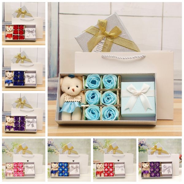 romantic rose soap flower with bear doll jewelry box 6 rose 1 bear 1 box wedding birthday mother's day party gift dh1278
romantic rose soap flower with bear doll jewelry box 6 rose 1 bear 1 box wedding birthday mother's day party gift dh1278