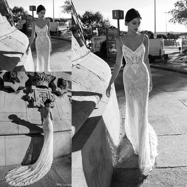 gali karten bridal mermaid wedding dresses full lace spaghetti straps backless illusion bridal gowns custom made, White 
gali karten bridal mermaid wedding dresses full lace spaghetti straps backless illusion bridal gowns custom made, White