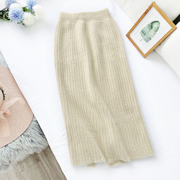 2019 autumn & winter new arrival thickened split mid length knit skirt straight imitation water velvet skirt ing, Black
2019 autumn & winter new arrival thickened split mid length knit skirt straight imitation water velvet skirt ing, Black