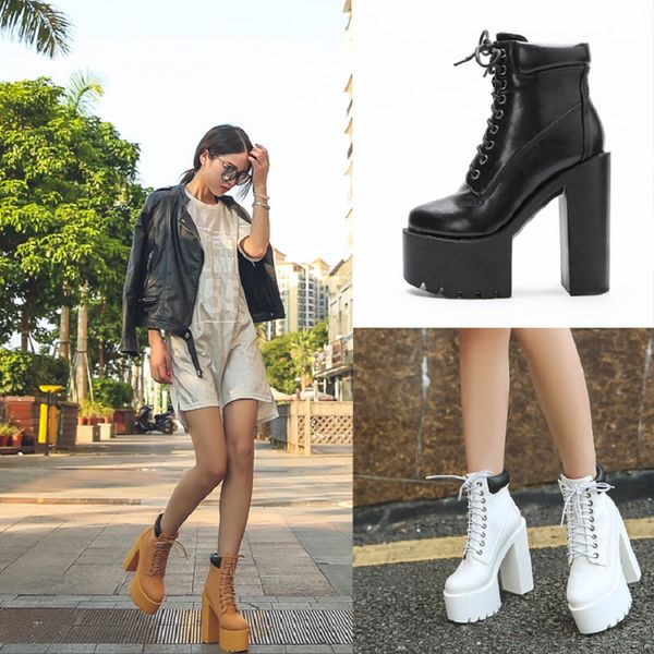 new european and american fashion trend with the thick with high-heeled waterproof platform women's singles shoes, Black
new european and american fashion trend with the thick with high-heeled waterproof platform women's singles shoes, Black
