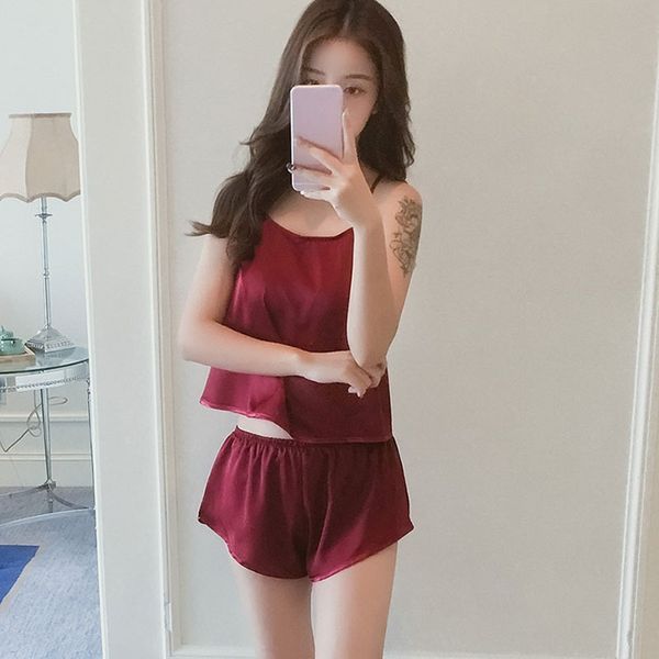 summer shorts sleepwear 2 pajamas sets spaghetti strap + camis pieces set shorts dropshipping pajama, Black;red
summer shorts sleepwear 2 pajamas sets spaghetti strap + camis pieces set shorts dropshipping pajama, Black;red