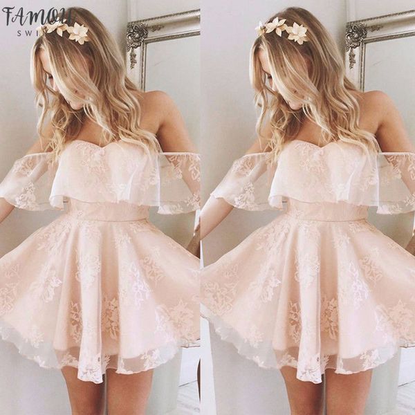 new women formal lace dress summer prom off shoulder party wedding gown short sleeve short mini dresses solid black pink, Black;gray
new women formal lace dress summer prom off shoulder party wedding gown short sleeve short mini dresses solid black pink, Black;gray