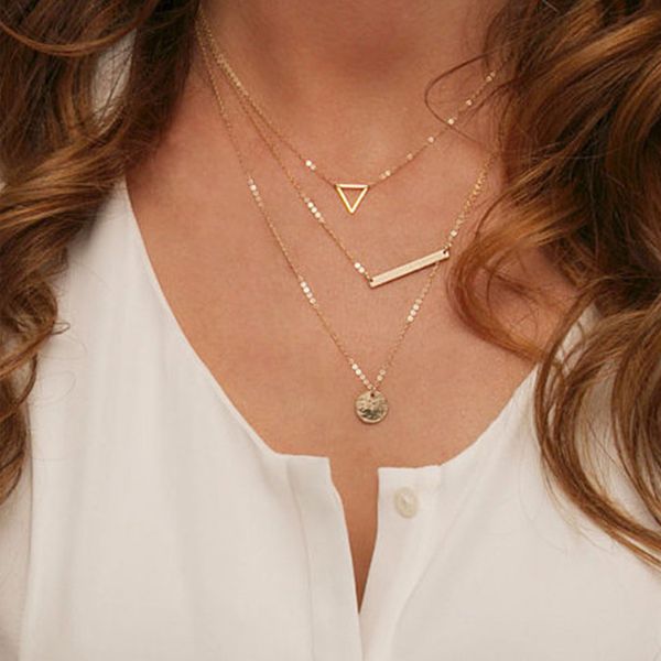 multilayer pendant triple chain necklace choker necklaces jewelry gift for women choker necklace party jewelry, Golden;silver
multilayer pendant triple chain necklace choker necklaces jewelry gift for women choker necklace party jewelry, Golden;silver