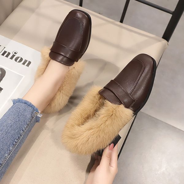 square toe loafers fur shoes on heels all-match dress flats women casual female sneakers 2019 fashion women's new modis med, Black
square toe loafers fur shoes on heels all-match dress flats women casual female sneakers 2019 fashion women's new modis med, Black