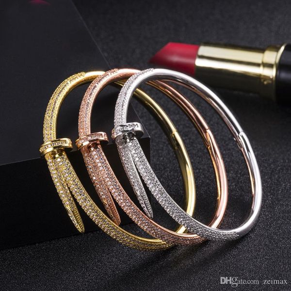 316l stainless steel nail bangle bracelet with cz diamond gold silver rose gold with box ing, Golden;silver
316l stainless steel nail bangle bracelet with cz diamond gold silver rose gold with box ing, Golden;silver