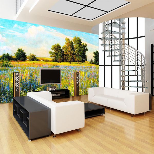 wallpapers customized mural wallpaper 3d hand-painted scenery with flowers grasses trees behind tv sofa bed as background in living room
wallpapers customized mural wallpaper 3d hand-painted scenery with flowers grasses trees behind tv sofa bed as background in living room