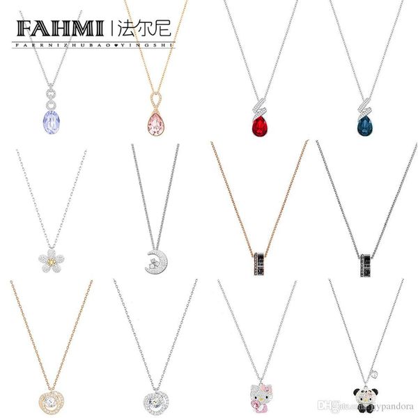 fahmi swa cute panda pendant necklace daisy flower crystal gemstone geometry ring clavicle chain for valentine's day gift generation 11, Silver 
fahmi swa cute panda pendant necklace daisy flower crystal gemstone geometry ring clavicle chain for valentine's day gift generation 11, Silver