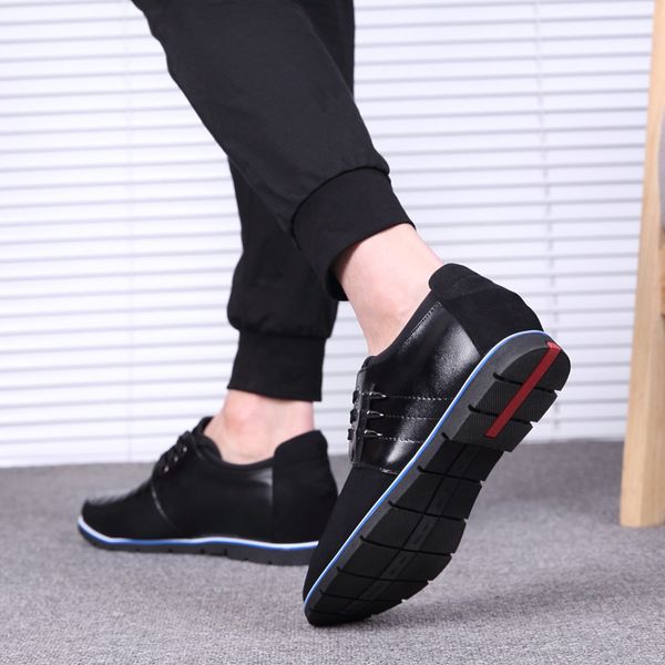 men genuine leather shoes elastic band fashion design solid tenacity comfortable men's shoes big sizes, Black
men genuine leather shoes elastic band fashion design solid tenacity comfortable men's shoes big sizes, Black