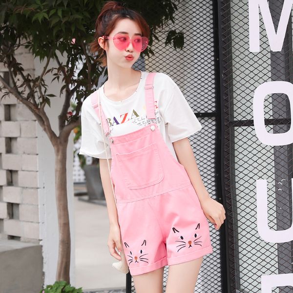 loose cat embroidered lovely pink denim pinafore bib shorts overall shorts for women xs s l xl, Blue
loose cat embroidered lovely pink denim pinafore bib shorts overall shorts for women xs s l xl, Blue