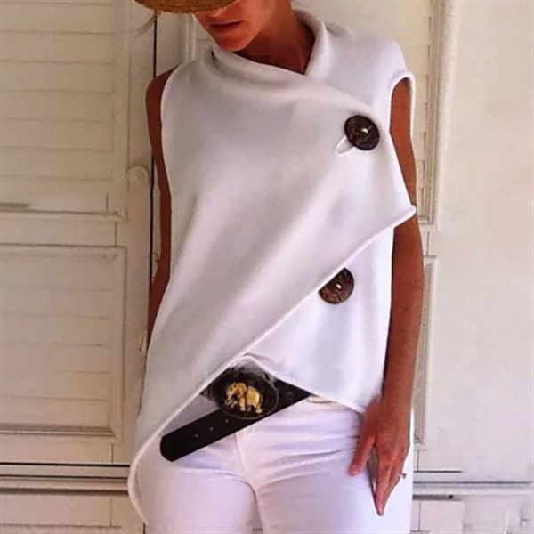 New Irregular Button Designer Womens Tshirts Fashion Short Sleeve Loose Womens Tops Summer Ladies Fashion Tees
New Irregular Button Designer Womens Tshirts Fashion Short Sleeve Loose Womens Tops Summer Ladies Fashion Tees
