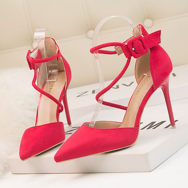 european and american party summer women's shoes thin heel super high heel suede pointed toe sandals
european and american party summer women's shoes thin heel super high heel suede pointed toe sandals