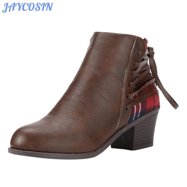 jaycosin winter boots 2019 fashion women shoes plaid cross tie ankle boots for women zipper shoes zapatos de mujer winter, Black
jaycosin winter boots 2019 fashion women shoes plaid cross tie ankle boots for women zipper shoes zapatos de mujer winter, Black