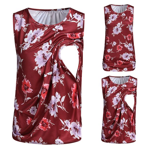 vetement femme 2019 women's pregnant maternity and blouses clothes sleeveless floral print nursing baby vest clothes, White
vetement femme 2019 women's pregnant maternity and blouses clothes sleeveless floral print nursing baby vest clothes, White