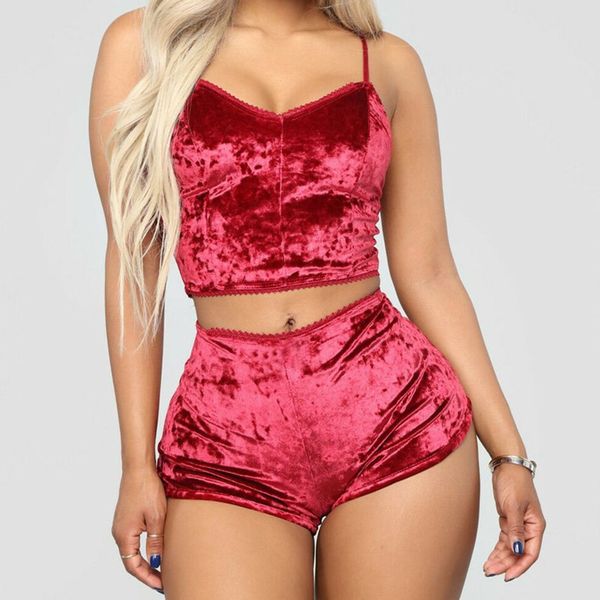 women fashion velvet pajama sets ladies comfy two-piece lingerie sleepwear lace nightwear pajamas chemise hot, Black;red
women fashion velvet pajama sets ladies comfy two-piece lingerie sleepwear lace nightwear pajamas chemise hot, Black;red