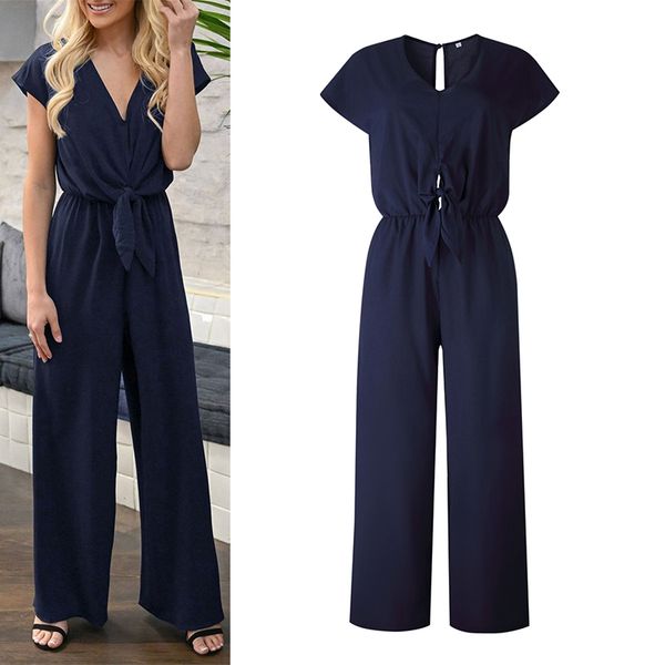 work office women jumpsuit fashion loose long solid playsuit overall lace up sashes jumpsuit summer backless rompers, Black;white
work office women jumpsuit fashion loose long solid playsuit overall lace up sashes jumpsuit summer backless rompers, Black;white