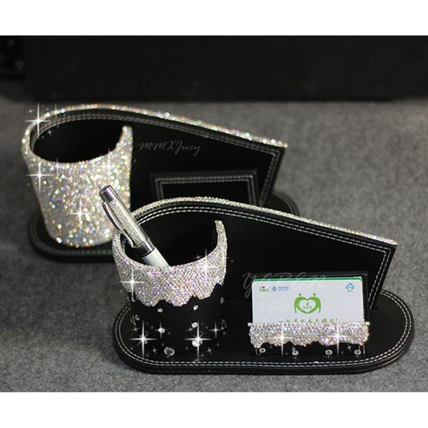 bling handmade crystal ornaments for car dashboard pu leather decoration & container for name card
bling handmade crystal ornaments for car dashboard pu leather decoration & container for name card