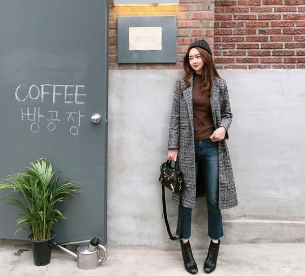 2019 spring autumn women's wool plaid coat new fashion long woolen coat slim type female winter wool jackets female outw, Black
2019 spring autumn women's wool plaid coat new fashion long woolen coat slim type female winter wool jackets female outw, Black