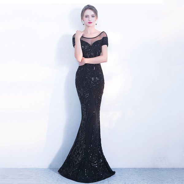 party dresses sequined evening dress banquet long elegant cap sleeve o-neck robee de soriee mermaid gown black formal, White;black
party dresses sequined evening dress banquet long elegant cap sleeve o-neck robee de soriee mermaid gown black formal, White;black