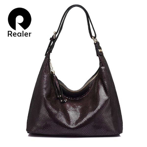 realer women handbag genuine leather shoulder bag female tassel ladies hobo bag serpentine print leather tote
realer women handbag genuine leather shoulder bag female tassel ladies hobo bag serpentine print leather tote