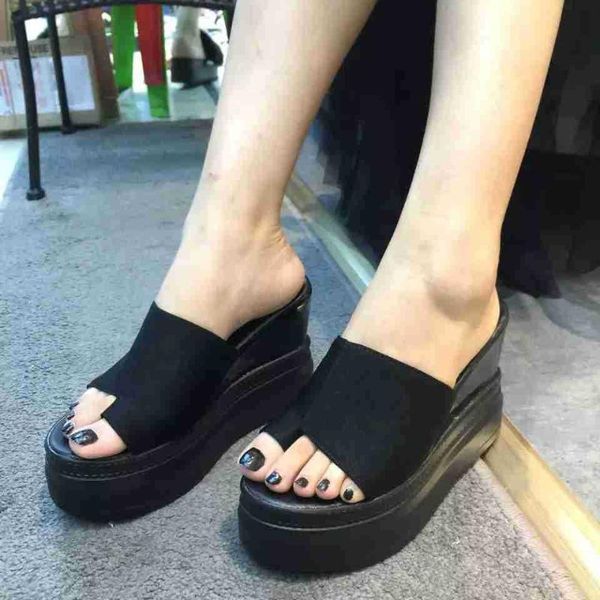 female shoes ladies' slippers women heels slides low platform on a wedge rubber flip flops summer woman 2020 high, Black
female shoes ladies' slippers women heels slides low platform on a wedge rubber flip flops summer woman 2020 high, Black