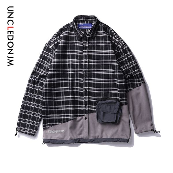 uncledonjm front zip pocket patchwork plaid long sleeve shirts 2019 men fashion hip hop casual button down streetwear male, White;black
uncledonjm front zip pocket patchwork plaid long sleeve shirts 2019 men fashion hip hop casual button down streetwear male, White;black