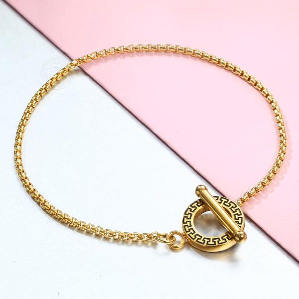 davieslee 2mm gold stainless steel bracelet for men women box link chain toggle new design bracelet fashion jewelry gifts tbs016, Black
davieslee 2mm gold stainless steel bracelet for men women box link chain toggle new design bracelet fashion jewelry gifts tbs016, Black
