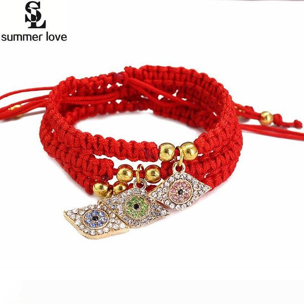 new crystal hand eye charm bracelet handmade friendship red rope thread braided bracelets bring you lucky peaceful adjustable, Golden;silver
new crystal hand eye charm bracelet handmade friendship red rope thread braided bracelets bring you lucky peaceful adjustable, Golden;silver