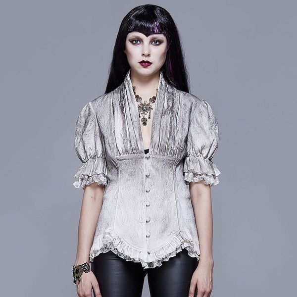 wholesale shirt ruffle summer v-neck puff women's sleeved goth printing short sleeve blouses lace tkxjf, Black
wholesale shirt ruffle summer v-neck puff women's sleeved goth printing short sleeve blouses lace tkxjf, Black