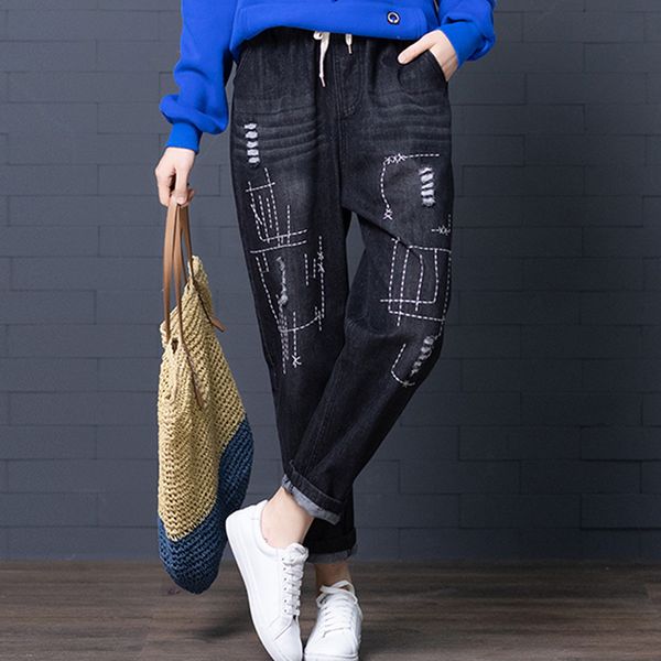 women jeans denim pants bottom trousers big loose embroidery distressed ripped holes retro vintage fashion casual bo20421618, Blue
women jeans denim pants bottom trousers big loose embroidery distressed ripped holes retro vintage fashion casual bo20421618, Blue