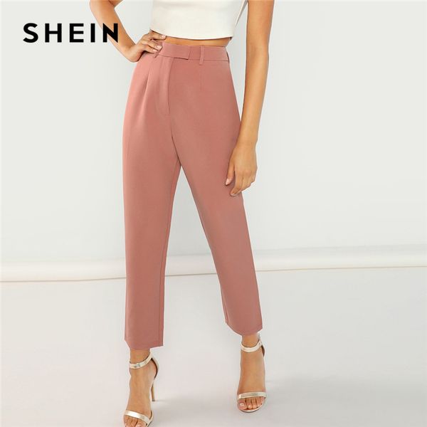 shein pink high waist solid peg leg zipper pants women crop pencil trousers office lady spring workwear carrot pants, Black;white
shein pink high waist solid peg leg zipper pants women crop pencil trousers office lady spring workwear carrot pants, Black;white