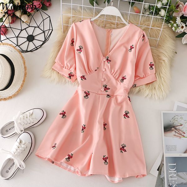 woherb rompers womens jumpsuit summer v-neck floral bodysuit wide leg short pants high waist playsuit korean clothes streetwear, Black;white
woherb rompers womens jumpsuit summer v-neck floral bodysuit wide leg short pants high waist playsuit korean clothes streetwear, Black;white