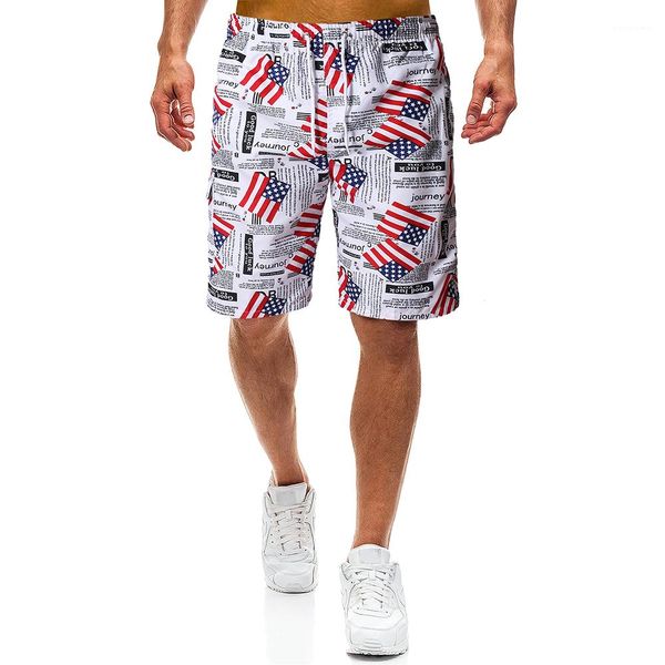 casual usa flag printed loose cool half shorts mens holiday beach shorts summer, White;black
casual usa flag printed loose cool half shorts mens holiday beach shorts summer, White;black