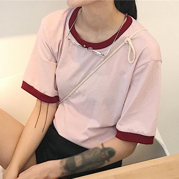 daily girls pullover fashion hit color summer ladies women t-shirt soft crew neck short sleeve loose casual, White 
daily girls pullover fashion hit color summer ladies women t-shirt soft crew neck short sleeve loose casual, White