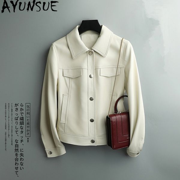 ayunsue genuine leather jacket spring autumn jacket women 100% real sheepskin coat female korean baseball jackets chaqueta mujer, Black
ayunsue genuine leather jacket spring autumn jacket women 100% real sheepskin coat female korean baseball jackets chaqueta mujer, Black