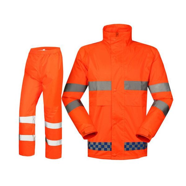 orange waterproof double thick split style raincoat rain pants set outdoor reflective obvious safety protective clothing, Blue;black
orange waterproof double thick split style raincoat rain pants set outdoor reflective obvious safety protective clothing, Blue;black