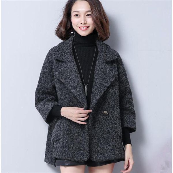 2019 winter clothing short wool coat women coat korean autumn woolen fashion a buckle nine points sleeve jacket cloak type, Black
2019 winter clothing short wool coat women coat korean autumn woolen fashion a buckle nine points sleeve jacket cloak type, Black