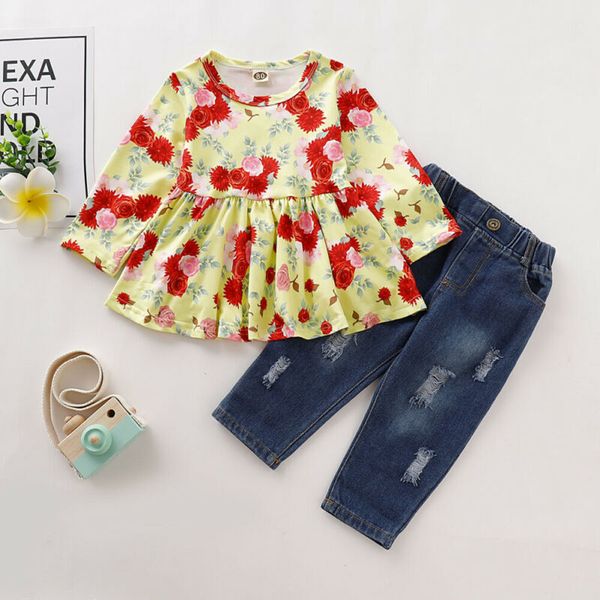 toddler kid baby girl clothes long sleeve flower dress denim pants 2pcs outfits set autumn girls clothes, White
toddler kid baby girl clothes long sleeve flower dress denim pants 2pcs outfits set autumn girls clothes, White