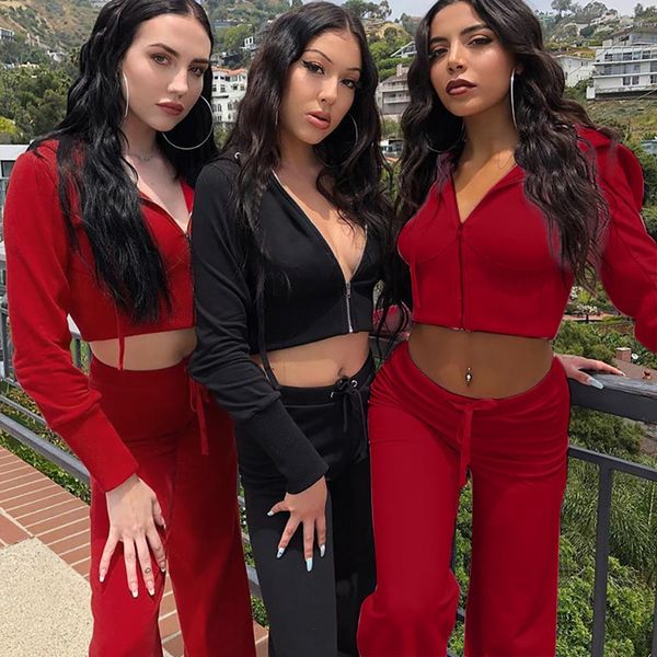 ladies sports suit fashion women long sleeve bandage solid splice hooded sweatshirt pants set fato de treino d, White;black
ladies sports suit fashion women long sleeve bandage solid splice hooded sweatshirt pants set fato de treino d, White;black