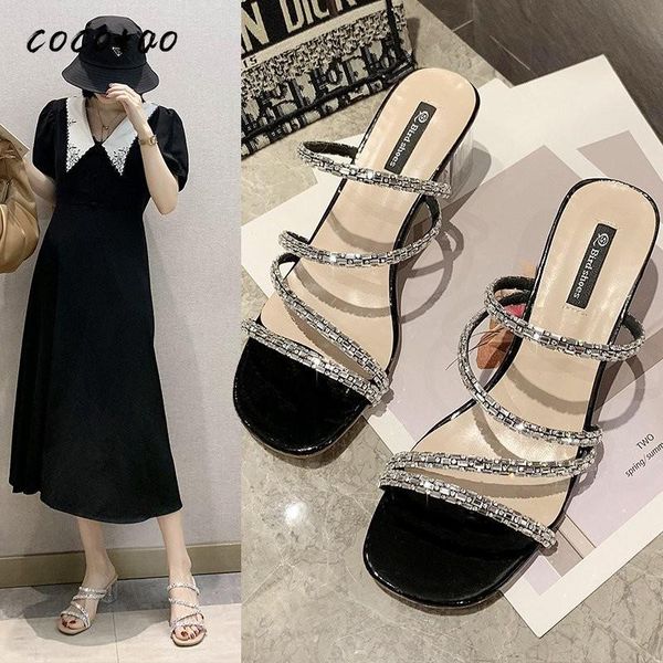 rhinestone slippers women thick with 2020 new versatile fashion wear fairy style seaside high-heeled word holiday shoes, Black
rhinestone slippers women thick with 2020 new versatile fashion wear fairy style seaside high-heeled word holiday shoes, Black