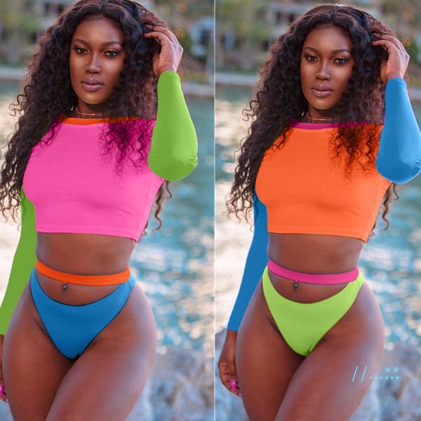 color match bikini set лоскутная женщины купальник с длинным рукавом crop top + hipster 2 piece купальники summer swim set ванна пляжное кос, Blue
color match bikini set лоскутная женщины купальник с длинным рукавом crop top + hipster 2 piece купальники summer swim set ванна пляжное кос, Blue