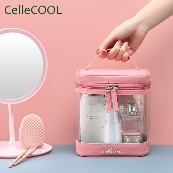 travel pu + pvc stitching transparent cosmetic bag cylinder waterproof toilet bag large capacity travel storage
travel pu + pvc stitching transparent cosmetic bag cylinder waterproof toilet bag large capacity travel storage
