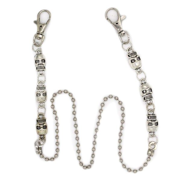 64cm/ 25" men jewelry heavy waist biker skull wallet key chain rock punk trousers hiphop pant jean skull metal chains, Silver
64cm/ 25" men jewelry heavy waist biker skull wallet key chain rock punk trousers hiphop pant jean skull metal chains, Silver