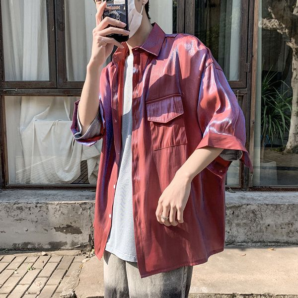 e-baihui 2021 summer five-point sleeve shirt men's plus size half-sleeved color-changing flash shirt shirt sun protection clothing hb09, White;black
e-baihui 2021 summer five-point sleeve shirt men's plus size half-sleeved color-changing flash shirt shirt sun protection clothing hb09, White;black