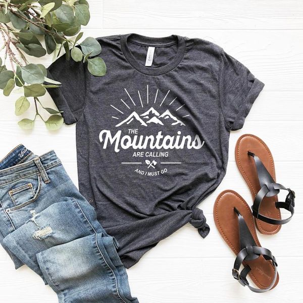 the mountains are calling and i must go t-shirt mountain hiking mountaineer women tee nature camping t shirt plus size, White
the mountains are calling and i must go t-shirt mountain hiking mountaineer women tee nature camping t shirt plus size, White