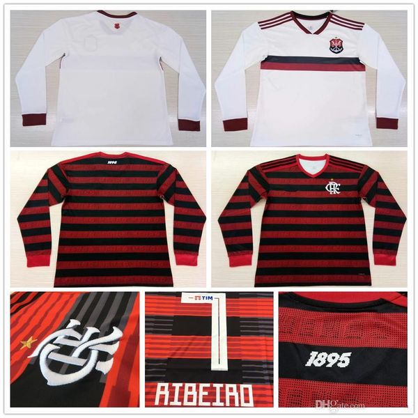 19 20 flamengo long sleeve soccer jersey guerrero 10 diego ribeiro vinicius jr custom 2019 flemish rj home red away white football shirts, Black 
19 20 flamengo long sleeve soccer jersey guerrero 10 diego ribeiro vinicius jr custom 2019 flemish rj home red away white football shirts, Black