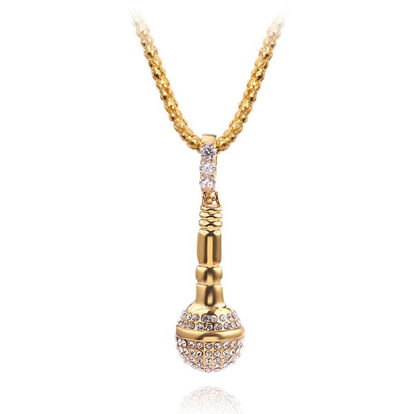 rapper microphone chain necklace pendant men women gold color rhinestone necklace shellhard hip hop jewelry accessories, Silver
rapper microphone chain necklace pendant men women gold color rhinestone necklace shellhard hip hop jewelry accessories, Silver
