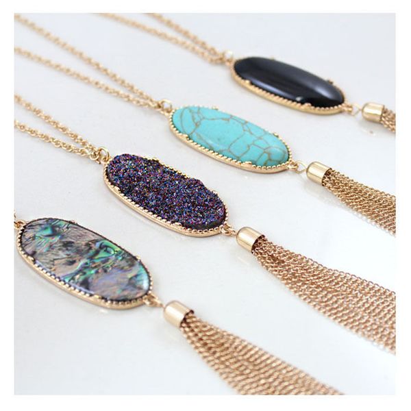 sedmart colorful natural abalone shell tassel necklace gold color long chain bohemia pendant necklaces for women fashion girls, Silver
sedmart colorful natural abalone shell tassel necklace gold color long chain bohemia pendant necklaces for women fashion girls, Silver